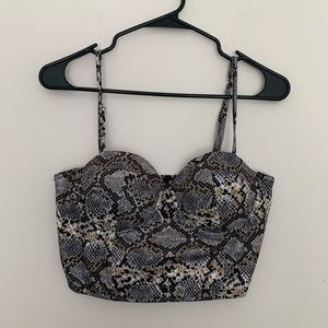 Snakeskin Bustier Crop Top